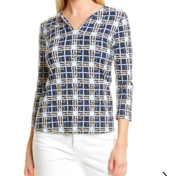J. McLaughlin Tops - J. McLaughlin • Catalina Cloth 3/4 Sleeve Carly Picnic Plaid Top Sz Small